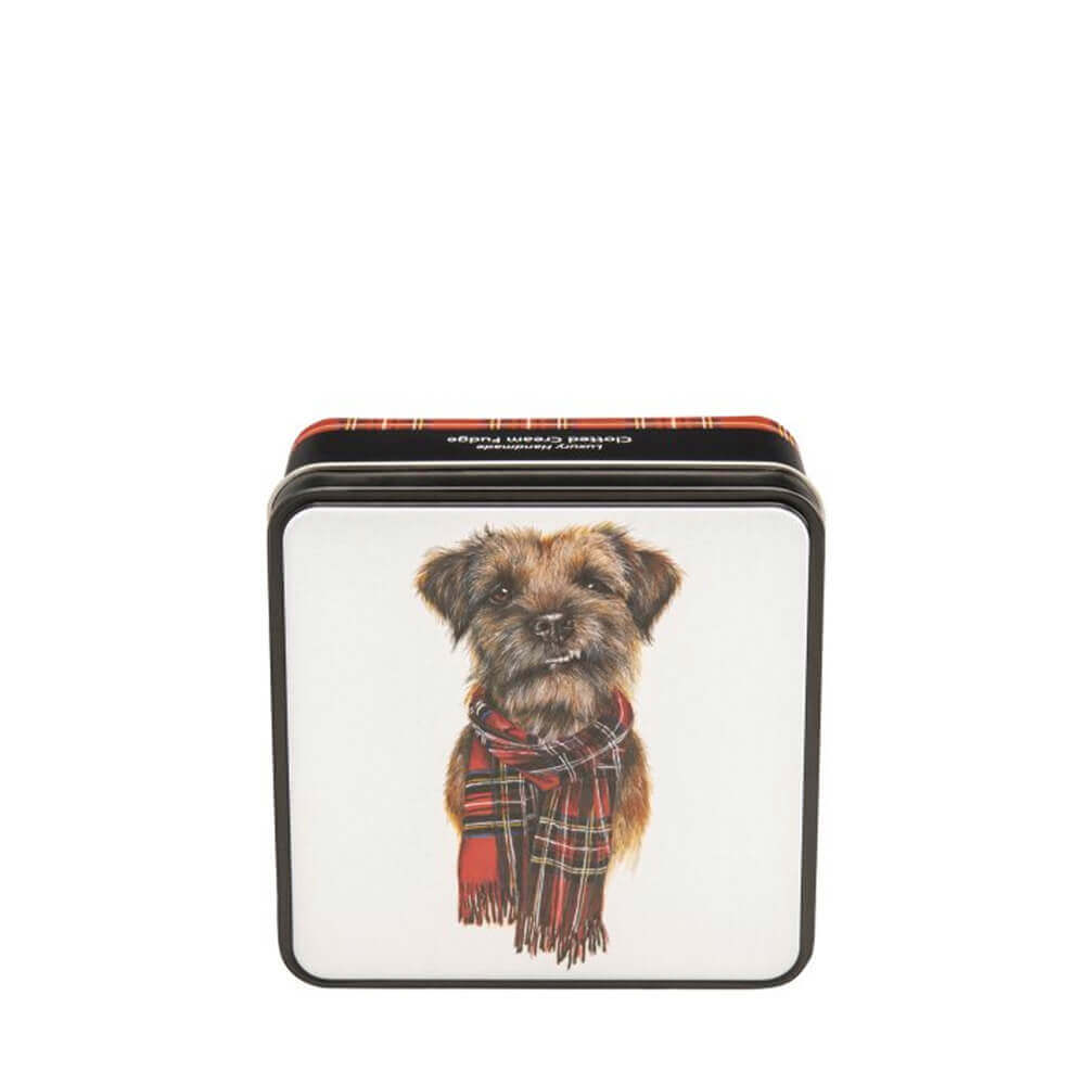 Lana Mathieson Murray the Border Terrier Tin of Clotted Cream Fudge 120g